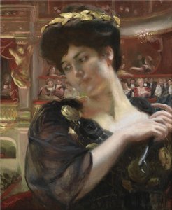 コメディ・フランセーズ。女優ガブリエル・レジャンの肖像1856-1920 作： Paul Albert Besnard