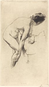 脚を保持する裸体 脚を保持する裸体の女性、1886年。 作： Paul Albert Besnard