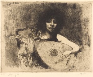 リュート奏者、1922年。 作： Paul Albert Besnard