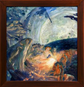 The Truth dragging the Sciences to illuminate Humanity (The Truth training the Sciences follows it, repents its light on men).アルベール・ベナール（1849-1934）の絵画 - 科学に追われて人類に光をもたらす真理 - Musee des Beaux-Arts de l.