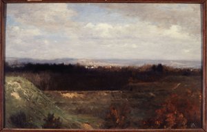 スシェ大通りからブーローニュの森の眺め、1860年頃（油彩・カンヴァス） 作： Paul Alfred de Curzon