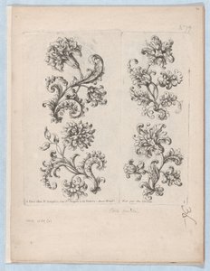 小さな花のモチーフのシリーズ、プレート 1、ca. 1670～85年頃。 1670-85。 作： Paul Androuet Du Cerceau