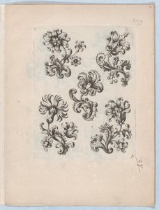 小さな花のモチーフのシリーズ、プレート 3、ca. 1670～85年頃。 1670-85。 作： Paul Androuet Du Cerceau