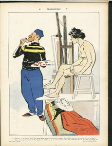 ポール・バルリアウ（1860-1917）によるイラスト（Le Rire, 03/08/07） - ヴィレジアン - アート - 画家・アーティスト, モデル（ポーズをとる人 作： Paul Balluriau