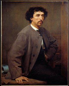 フランスの建築家、シャルル・ガルニエ（1825〜1898）の肖像。ポール・ボードリ（1828-1885）による絵画 作： Paul Baudry