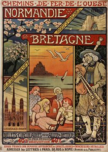 西日本のChemins de Fer。ノルマンディー、ブルターニュ、1900年 作： Paul Berthon