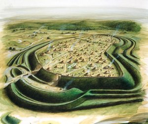 メイデン キャッスル、紀元前 5 世紀、1990 ～ 2010 年頃。 作： Paul Birkbeck