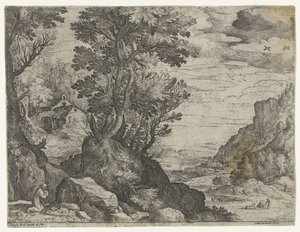 祈る仙人のいる山の風景 作： Paul Bril