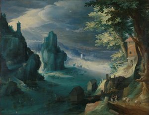 岩礁海岸の船 作： ポール・ブリル