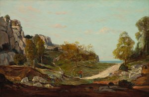 マルセイユ近郊、サン・アンドレの風景 1865年頃（油彩、木板） 作： Paul Camille Guigou