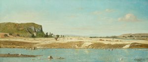 セントポールのデュランス川のほとり 作： Paul Camille Guigou