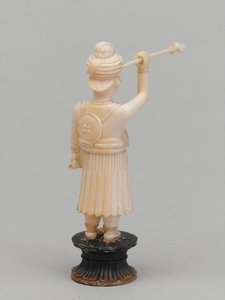 黒のポーン、チェスの駒、インド、1820年頃 作： Paul Carpentier