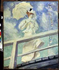 白い服を着た女性。 Paul Cesar Helleu (1859-1927) の絵画。 キャンバスに油彩 印象派。 サイズ：82×66cm。 プーシキン美術館、モスクワ