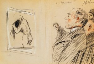 ドガのパステルを眺めるムッシュフィケット 作： Paul Cesar Helleu