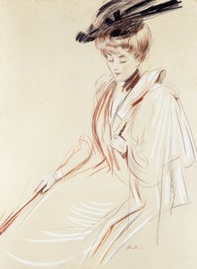 女性の肖像画、 作： Paul Cesar Helleu