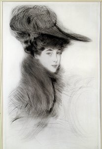マルボロー公爵夫人の肖像。ポール・ヘレウ（1859-1927）によるドローイング、20世紀。バイヨンヌ、ボナール美術館