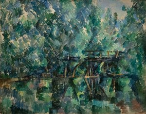 サン・モール・デ・フォスの池に架かる橋 作： Paul Cézanne