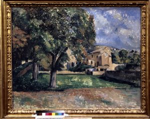 公園の木。 ジャス・ド・ブーファン。 ポール・セザンヌ (1839-1906) の絵画 作： Paul Cézanne