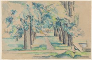 ジャ・ド・ブーファンの栗の木通り、1878-90年頃（水彩画） 作： Paul Cézanne