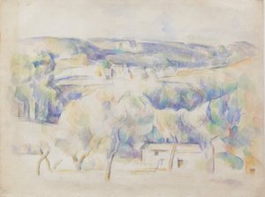 家と木立、1890年頃（紙に鉛筆とアクアレル）