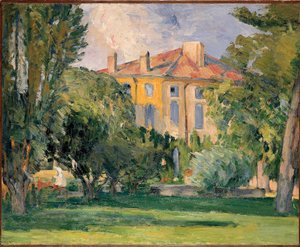セザンヌ、ポール（1839-1906）の「ジャス・ド・ブファンの家」。油彩・キャンバス、サイズ：59x71 作： Paul Cézanne