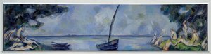 La barque et les batheuses ポール・セザンヌ（1839-1906）の絵画 1890年 日 0.3x1.25 m パリ、オランジュリー美術館 作： Paul Cézanne