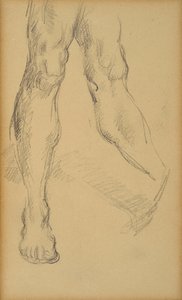 脚の研究。 ポール・セザンヌ (1839-1906) の素描。 紙の上でリードします。 薄暗い: 19,4x11,8cm。 ミュゼ グラネ、エクス アン プロヴァンス。