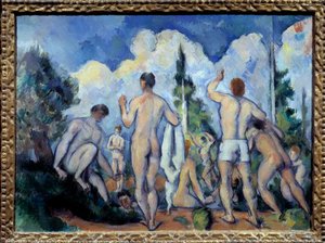 水浴客たち ポール・セザンヌ（1839-1906）の絵画 1890年 日。0,6x0,82 m パリ、オルセー美術館 作： Paul Cézanne