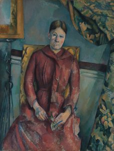 赤いドレスを着たセザンヌ夫人 作： Paul Cézanne