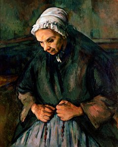 ロザリオを持つ老女 ポール・セザンヌ（1839-1906）の絵画 1896年 日。65x85 cm ロンドン、ナショナル・ギャラリー 作： Paul Cézanne