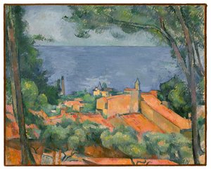 レスタックの赤い屋根 作： Paul Cézanne