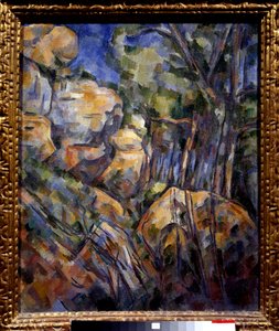 黒い城の上にある洞窟の近くの岩 ポール・セザンヌ（1839-1906）の絵画 1904年 Sun.0,65x0,54 m パリ、オルセー美術館（Musee d