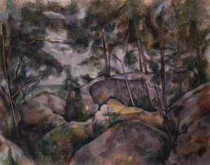 森の中の岩 作： Paul Cézanne