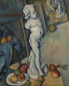 プラスターキューピッドのある静物、1894年頃（紙に油彩） 作： Paul Cézanne