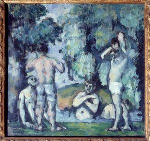 5人の水浴客 ポール・セザンヌ（1839-1906）の絵画 1875年 日。0.24x0.25 m パリ、オルセー美術館 作： Paul Cézanne