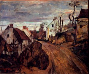村の道、オーヴェル。(油彩・キャンバス 作： Paul Cézanne