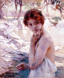 渓流の少女（油彩・キャンバス） 作： Paul Chabas