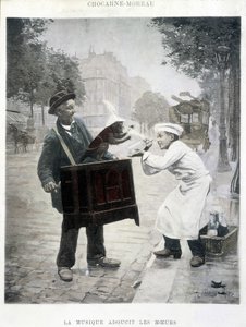 音楽はモラルを和らげる」ショカルヌ・モローの絵画、1900年頃 作： Paul Charles Chocarne Moreau