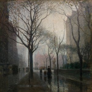 雨上がりの広場 作： Paul Cornoyer