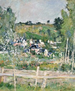 オーヴェル・シュル・オワーズの眺め、フェンス、1873年頃 作： Paul Cézanne