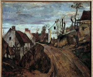 オーヴェル・シュル・オワーズ（Auvers sur Oise）の村道 ポール・セザンヌ（1839-1906）の絵画 1872年 日 0,46x0,55 m パリ、オルセー美術館蔵 作： Paul Cézanne