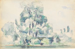 メダンのセーヌ川岸、1880～1885年。 作： Paul Cézanne