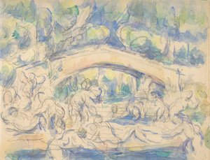橋の下の入浴者、1900-06年。 作： Paul Cézanne