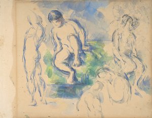 入浴者のレクト、静物版、カリフォルニア州。 1890年表 - 1900年裏。 作： Paul Cézanne