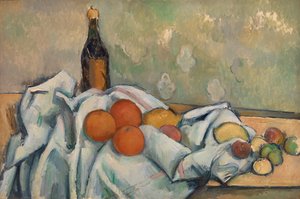 ボトルとフルーツ 作： Paul Cézanne