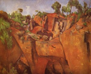 ドイツ語：Der Steinbruch Bibémus ビベマス石切り場 作： ポール・セザンヌ