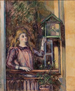 鳥かごを持つ少女 作： Paul Cézanne