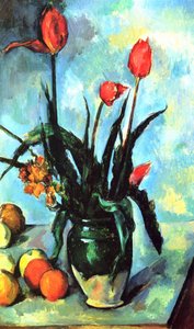 チューリップの花瓶 作： ポール・セザンヌ