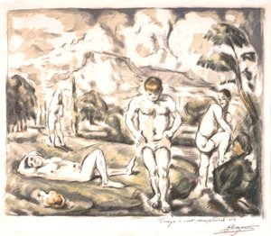 入浴者（ラージボード） 作： Paul Cézanne