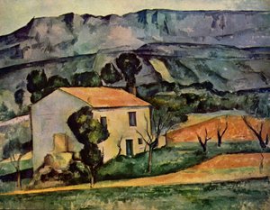 ガルダンヌ近くのサントヴィクトワールの前の家 作： Paul Cézanne